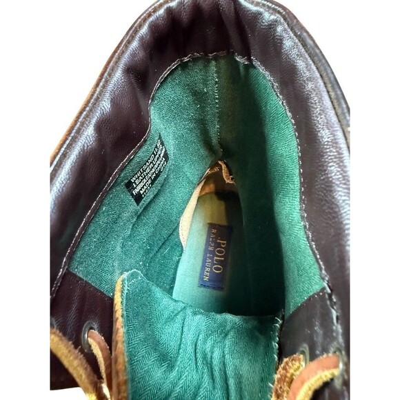 Polo Ralph Lauren Whitsand Duck Boots Mens Size US 11.5 D Brown Leather Lace Up - Picture 10 of 12